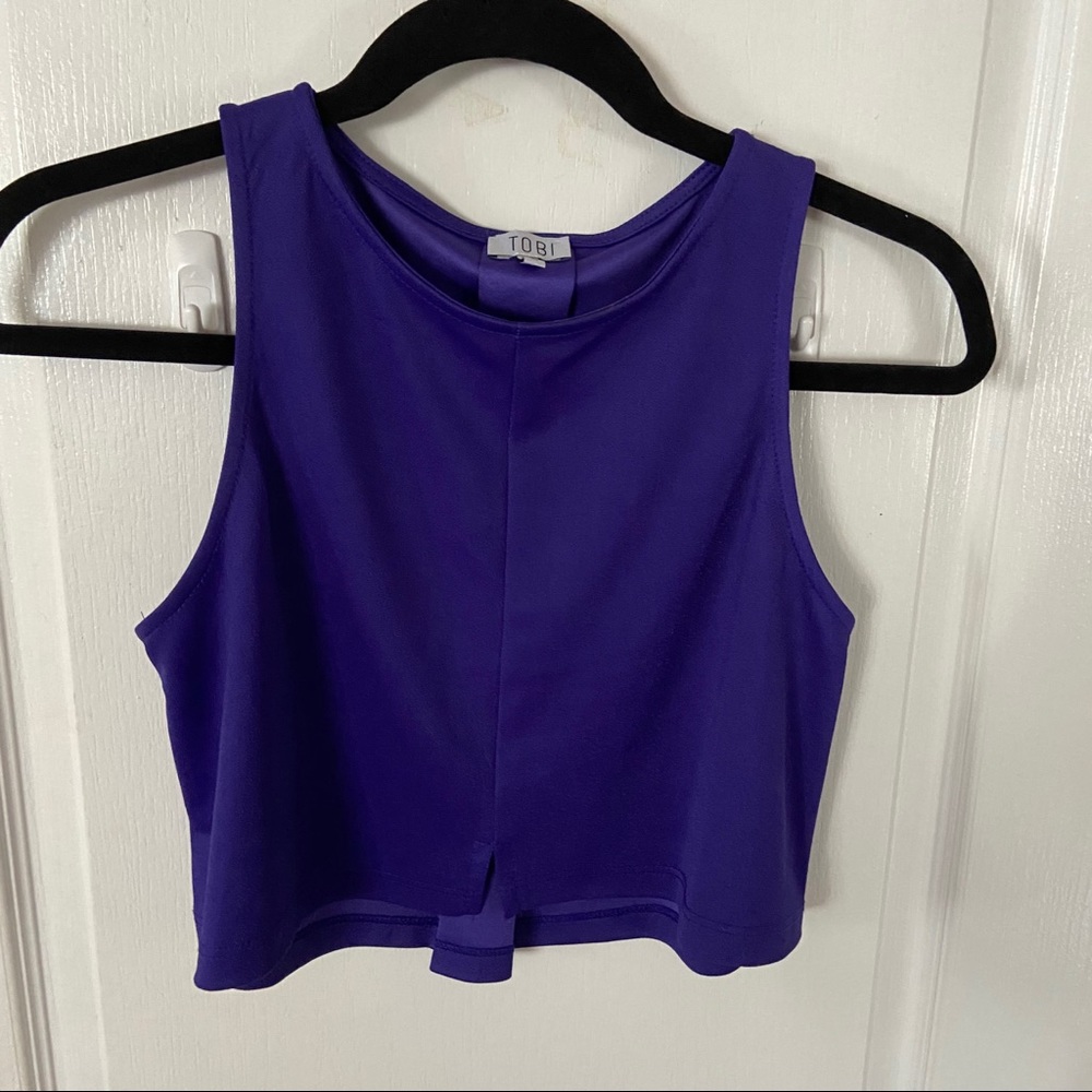 Purple Cropped Tank top Blouse